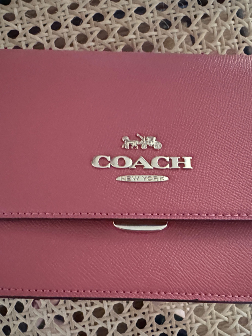 Coach Coral Pink Pebbled Leather Crossbody Bag - Picture 2 of 6